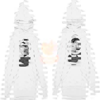 Confused Laughing Cat Christmas Snow Globe Dank Meme Unisex Hoodie - Monsterry