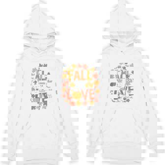 Fall In Love Leaves Harvest Halloween Cozy Autumn Vibes Tank Top Unisex Hoodie - Monsterry