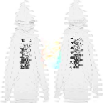 Feline Fine Trippy Outer Space Winking Cat Unisex Hoodie - Monsterry