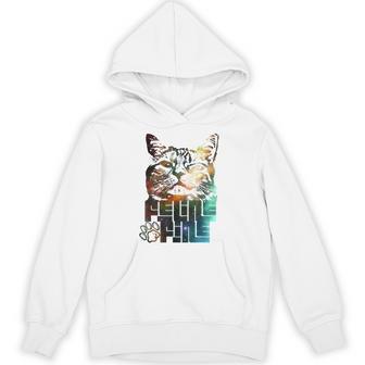 Feline Fine Trippy Outer Space Winking Cat Unisex Hoodie - Monsterry