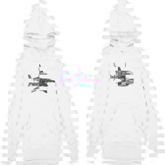 Great Shark Polygon Fishing Scuba Diving Shark Lover Unisex Hoodie - Monsterry