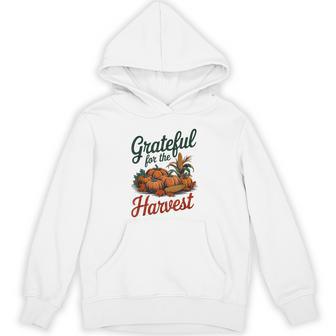 Retro Vintage Grateful For The Harvest Lover Thanksgiving Unisex Hoodie - Monsterry