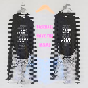 Baseball Players Have The Prettiest Moms Baseball Sponge Fleece Raglan Crewneck Sweatshirt - Monsterry