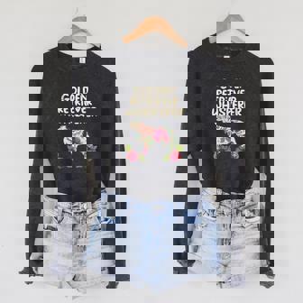 Golden Retriever Goldie Dog Floral Golden Retriever Whisperer Dog Lover Girls Women 232 Retrievers Sponge Fleece Raglan Crewneck Sweatshirt - Monsterry