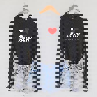 I Love Asian I Heart Asians Sponge Fleece Raglan Crewneck Sweatshirt - Monsterry