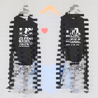 I Love My Hot Latina Girlfriend So Please Stay Away From Me Sponge Fleece Raglan Crewneck Sweatshirt - Monsterry