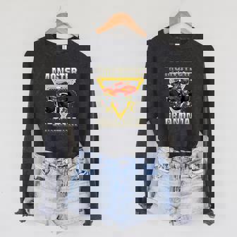 Monster Truck Grandma Monster Truck Are My Jam Truck Lovers Sponge Fleece Raglan Crewneck Sweatshirt - Monsterry