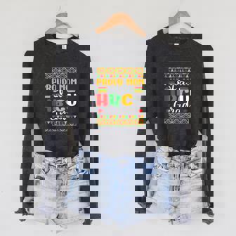 Proud Mom Of A Hbcu Grad Melanin Mother Sponge Fleece Raglan Crewneck Sweatshirt - Monsterry