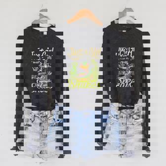 Snake Lover Just A Girl Who Loves Snakes Sponge Fleece Raglan Crewneck Sweatshirt - Monsterry