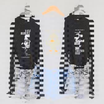 Release The Quackin Duck Gym Weightlifting Bodybuilder Sponge Fleece Raglan Crewneck Sweatshirt - Monsterry