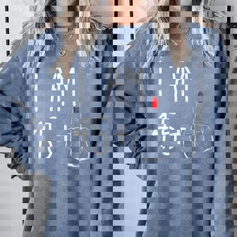 46Th Birthday Girl I Am 45 Plus 1 Middle Finger Comfort Colors Sweatshirt - Monsterry