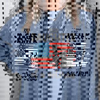 Kids Proud Daughter Of A Veteran Toddler Veterans Day Kids Comfort Colors Sweatshirt - Monsterry