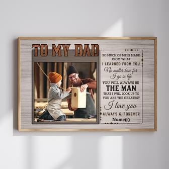 Custom Photo Canvas Gift for Mechanic Dad - Personalized Garage Wall Art | Familywalldecor