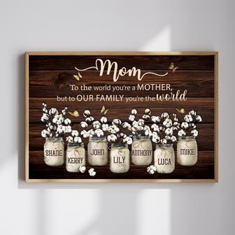 Mom Custom Photo Canvas - Flower Jars Wall Art, Unique Gift for Her | Familywalldecor