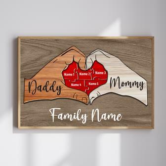 Personalized Wooden Puzzle Canvas Wall Art Gift Ideas For Mom And Dad | Familywalldecor