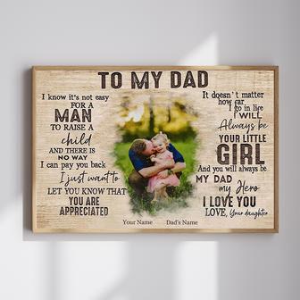 To My Dad Custom Canvas Gift for Dad From Daughter | Familywalldecor