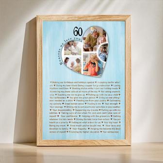 60 Reasons We Love You - Custom Photo Collage Canvas Gift for Mom_s 60th | Familywalldecor