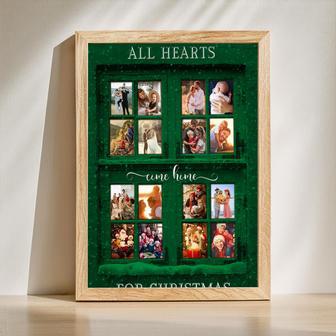 All Heart Come Home For Christmas Custom Photo Canvas Green Christmas Windown | Familywalldecor