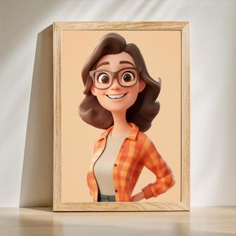 Aunt 3D Cartoon Portrait – Fun Personalized Wall Art | Familywalldecor