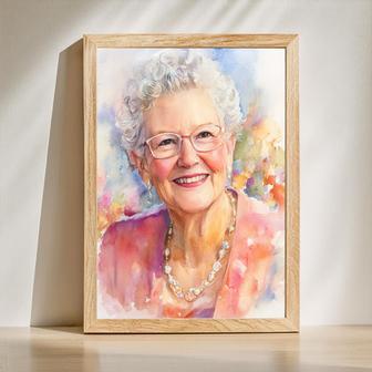 Aunt Watercolor Portrait – Adored Hand-Painted Wall Art | Familywalldecor