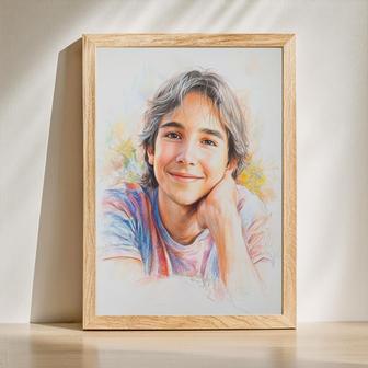 Brother Colorful Pencil Sketch Portrait – Bold And Artistic Custom Art | Familywalldecor