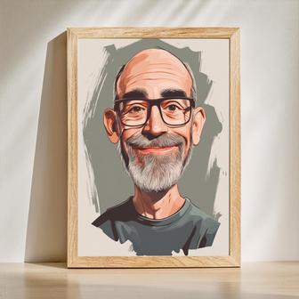 Dad Caricature Portrait – Fun Personalized Wall Art For His Space | Familywalldecor