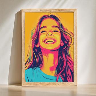 Daughter Pop Art Portrait – Vibrant And Fun Personalized Art | Familywalldecor