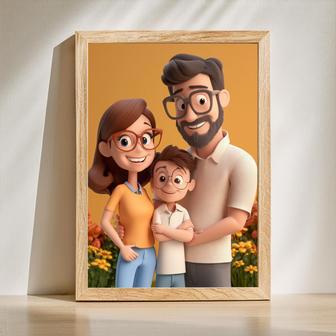 Family 3D Cartoon Portrait – Playful Custom Wall Display | Familywalldecor