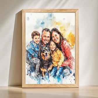 Family Watercolor Portrait – Treasured Hand-Painted Wall Art | Familywalldecor