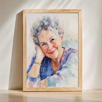 Grandma Watercolor Portrait – Cherished Hand-Painted Wall Art | Familywalldecor