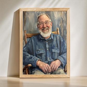 Grandpa Oil Painting Portrait – Stately Personalized Family Ar | Familywalldecor