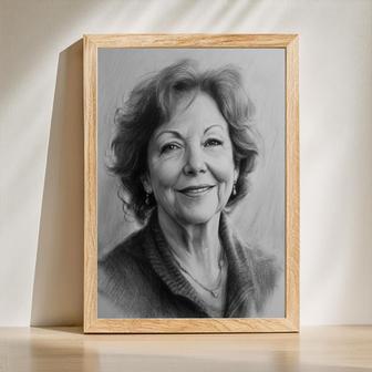 Mom Charcoal Portrait – Elegant Personalized Family Keepsake | Familywalldecor