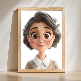 Mom 3D Cartoon Portrait – Lighthearted Personalized Wall Display | Familywalldecor