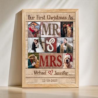 Our First Christmas As MR And MRs Custom Canvas Wall Art Gift For Newlywed | Familywalldecor