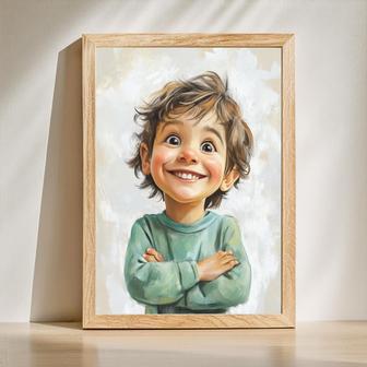 Son Caricature Portrait – Playful Custom Room Decor | Familywalldecor