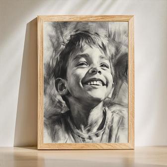 Son Charcoal Portrait – Unique Custom Wall Displa | Familywalldecor