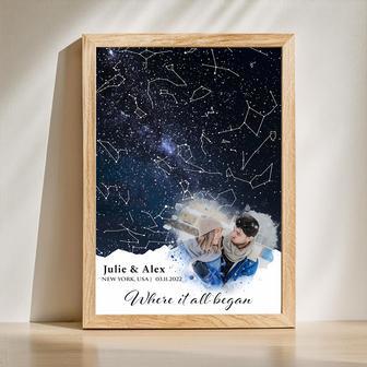 The Sky of Love - Personalized Stars Map Prints Engagement Wedding Gifts Canvas | Familywalldecor