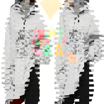 In My Christmas Era Cute Groovy Christmas Holiday Xmas Half Zip Oversized Sweatshirt - Monsterry