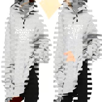 Cranberry Sauce Slut Half Zip Oversized Sweatshirt - Monsterry