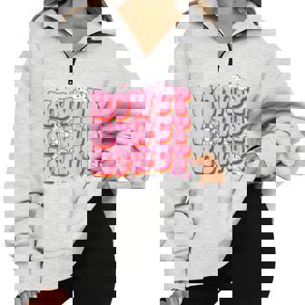 Howdy Southern Western Girl Country Rodeo Pink Cowgirl Disco Half Zip Oversized Sweatshirt - Monsterry