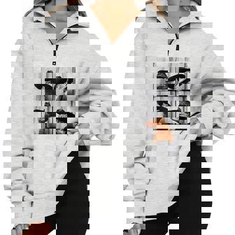 Snake In Cowboy Hat Animal Photobooth Snake Owner Half Zip Oversized Sweatshirt - Monsterry