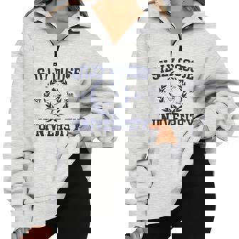 Silly Goose University Silly Goose Meme Bird Lover Pullover Half Zip Oversized Sweatshirt - Monsterry
