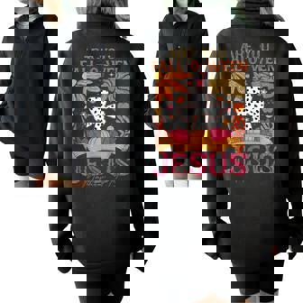 Are You Fall-O-Ween Jesus Christian Halloween Pumpkin Boho Half Zip Oversized Sweatshirt - Monsterry