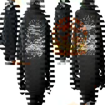 Wildflowers And Wild Horses Nature Beauty Country Outdoors Half Zip Oversized Sweatshirt - Monsterry