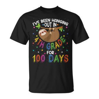 100Th Day Of School Sloth 4Th Grade 100 Days School T-Shirt - Monsterry CA