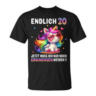 20 Geburtstag Geschenke Frau 20 Jahre Einhorn Party Outfit T-Shirt - Geschenkecke