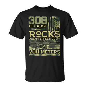 308 Weil Felsen Bei Der Jagd Auf Die Flagder Der Usaon Amerika Nicht Effektiv Sind T-Shirt - Geschenkecke