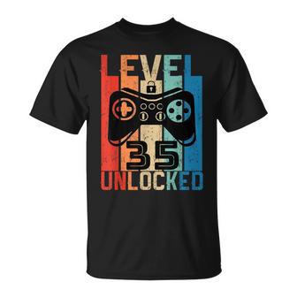 35 Años Cumpleañosideojuego Level 35 Unlocked Nacido 1986 Camiseta unisex - Regaloses