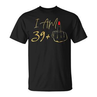 40Th Birthday For I Am 39 Plus 1 Middle Finger T-Shirt - Geschenkecke