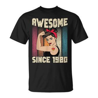 42 Jahre Alt Awesome Seit 1980 42Th Birthday Women's T-Shirt - Geschenkecke